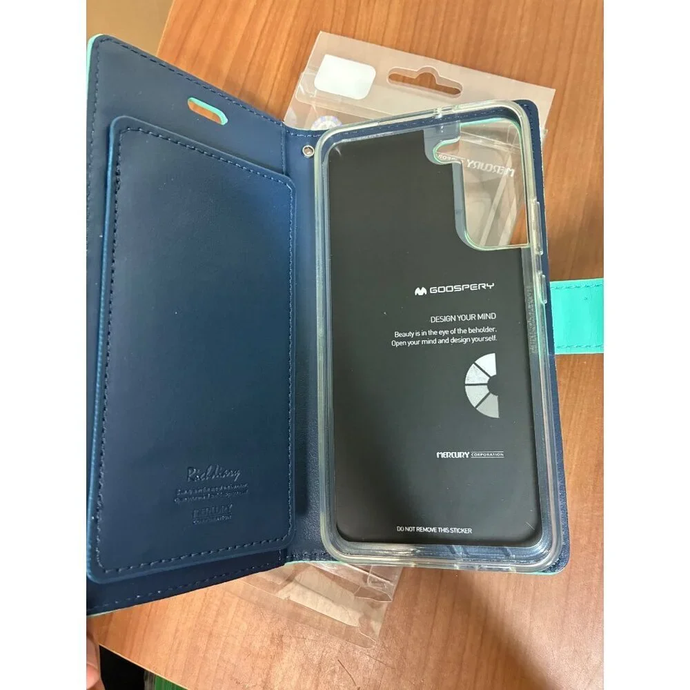 Gooseberry Rich Diary Cellphone Case Wallet for Samsung Galaxy S22+ Green Teal